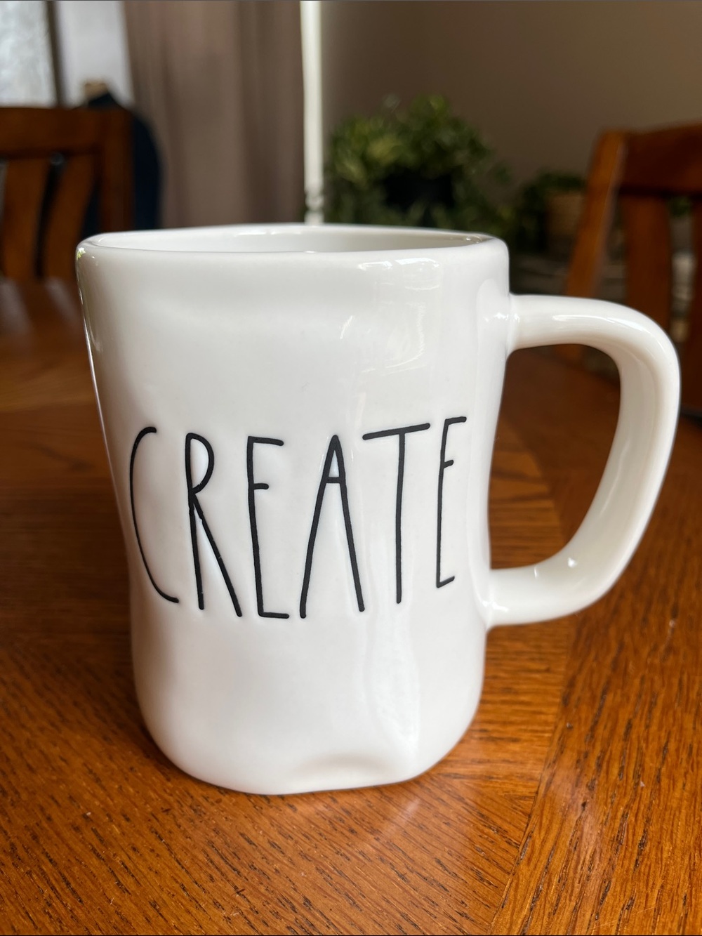 Rae Dunn White Ceramic Mug with Black "CREATE" Lettering